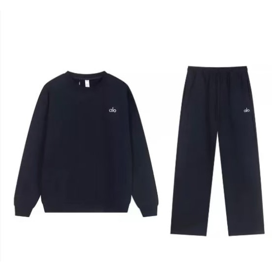 ALO Navy Blue Crew Neck Straight Fit Suit